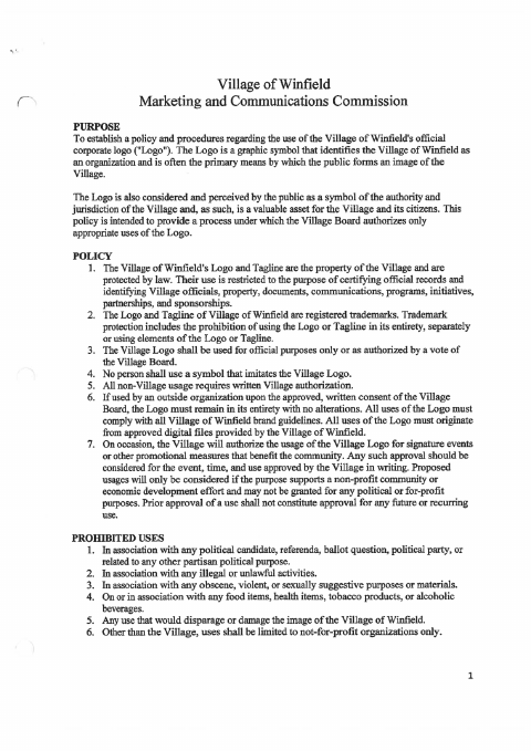 First page of the Logo Use Application