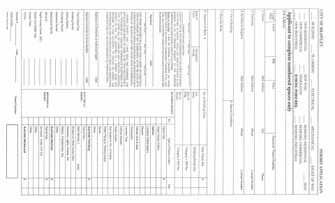 First page of the Building Permit Application