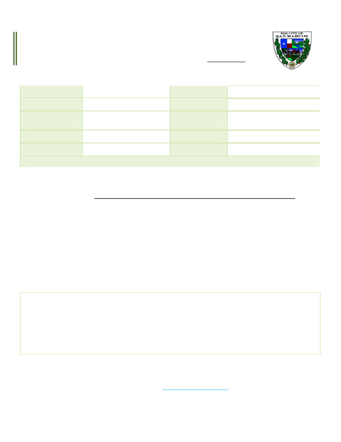 First page of the Public Improvement Construction Plan Application