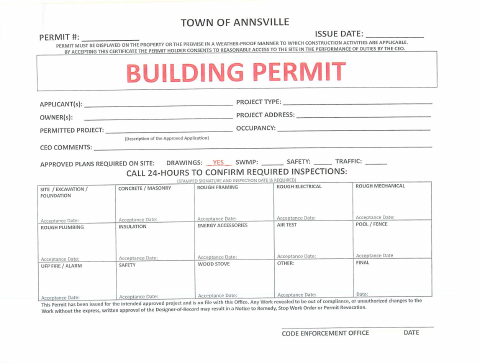 First page of the Building Permit Application to Construct or Demolish