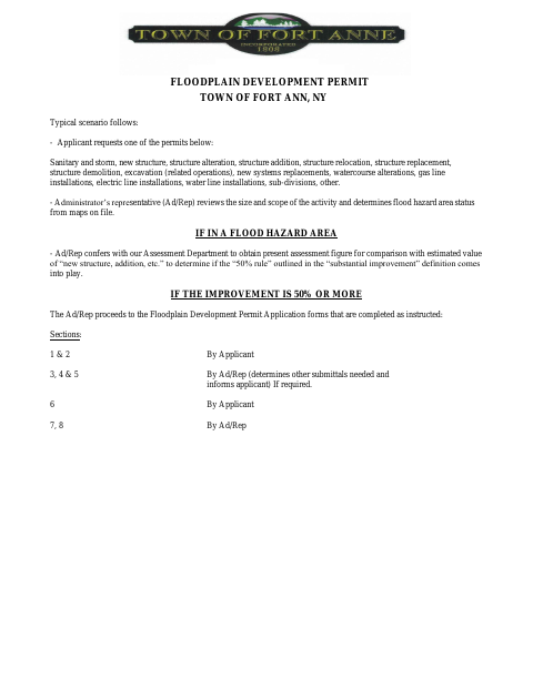 First page of the Floodplain Development Permit Application
