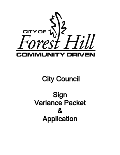 First page of the City Council Sign Variance Application
