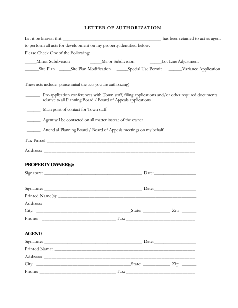 First page of the Agent Authorization Form