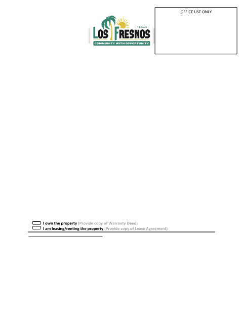 First page of the Residential Building Permit Application