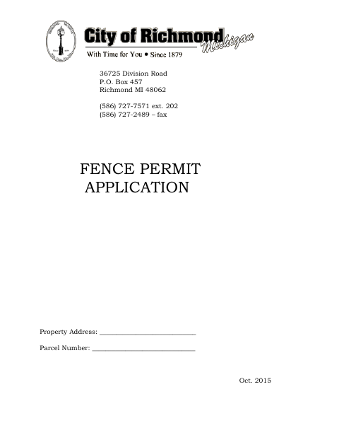 First page of the Fence Permit Application