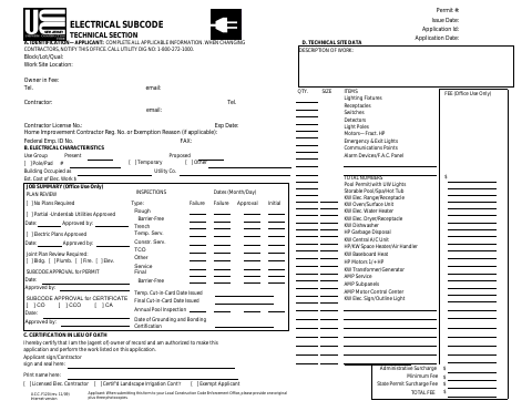 First page of the Electrical Subcode