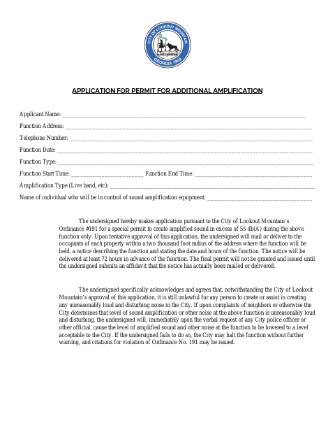 First page of the Amplification Application