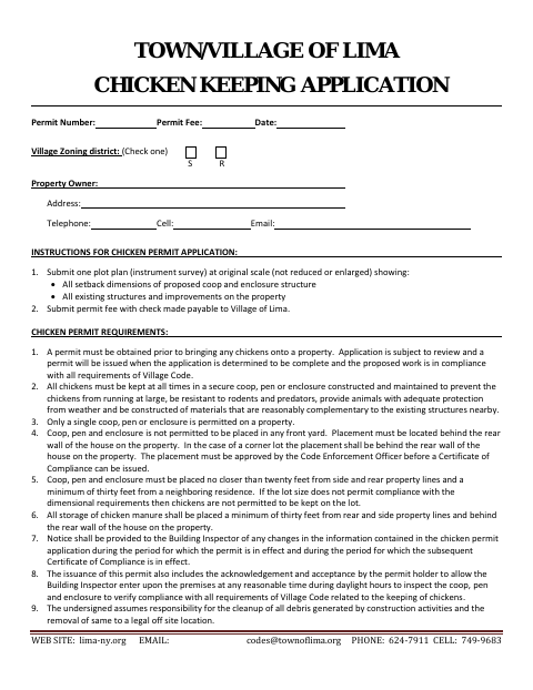 First page of the Chicken Keeping Application