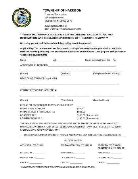 First page of the Application for Grading Review