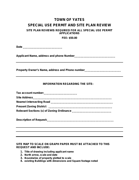 First page of the Special Use Permit and Site Plan Review