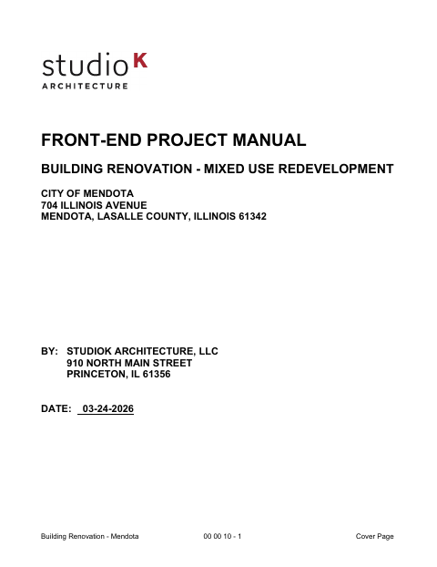 First page of the Building Renovation – Mixed Use Redevelopment
