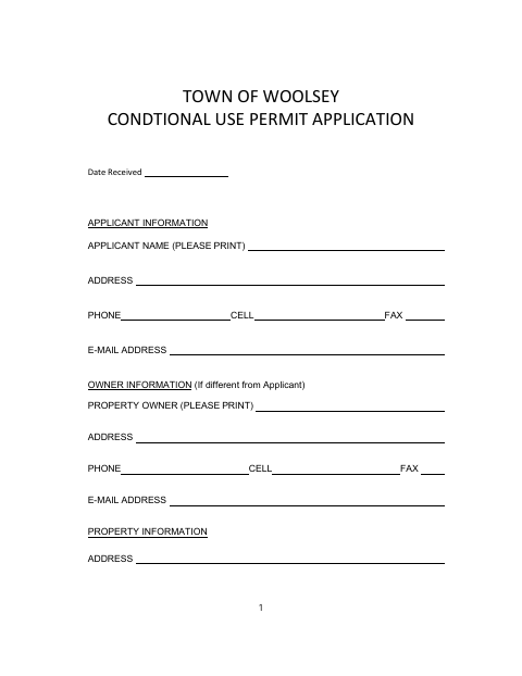 First page of the Conditional Use Permit Application