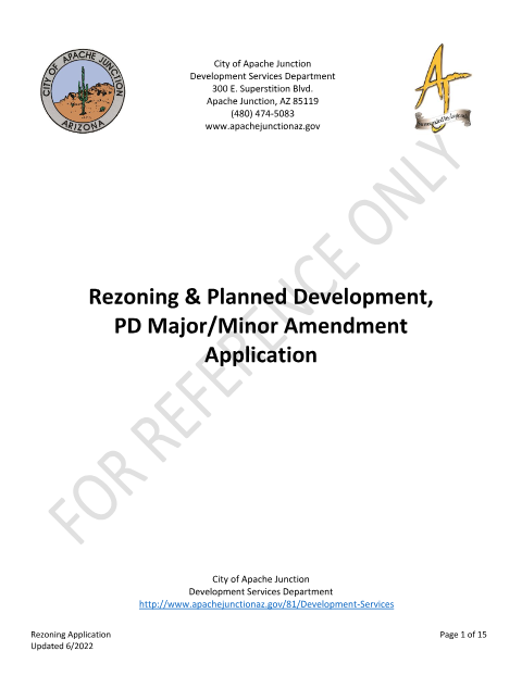 First page of the Rezoning Application