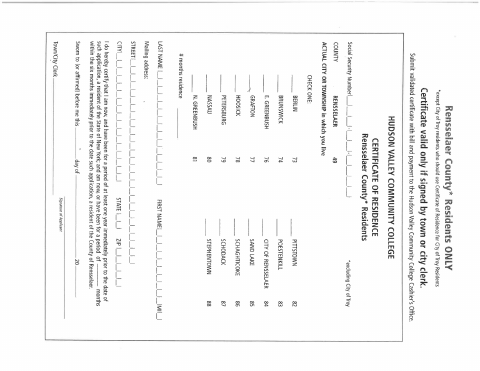 First page of the Certificate of Residence