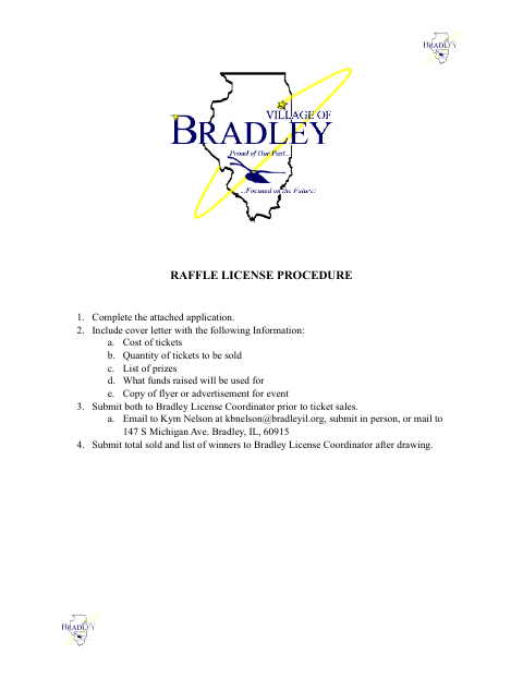 First page of the Raffle License Application
