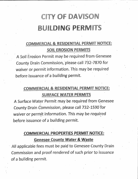 First page of the Building Permit Application