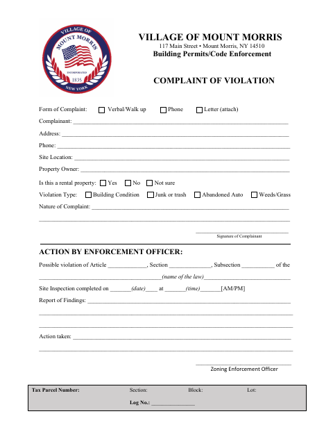 First page of the Complaint of Violation