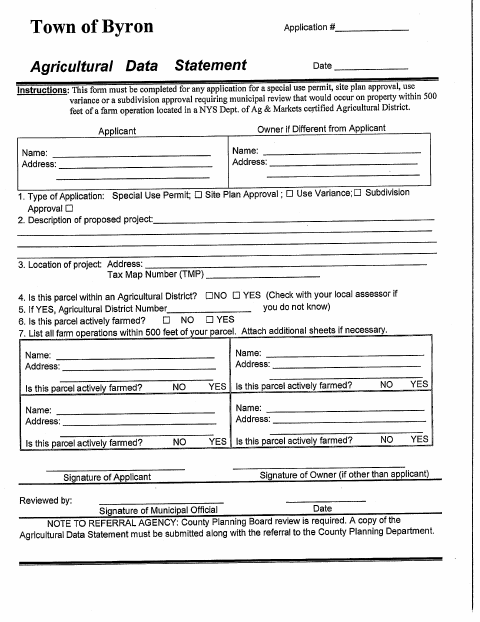 First page of the Land Separation Application