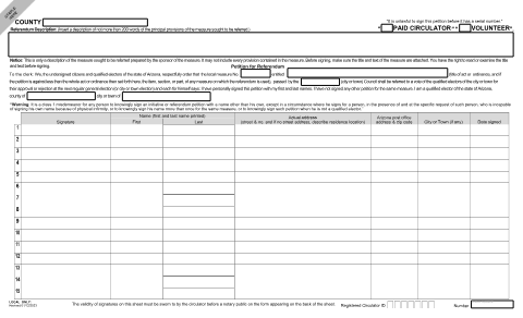 First page of the Referendum Petition