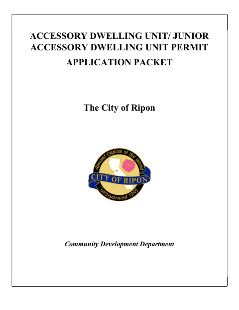 First page of the Accessory Dwelling Unit Permit Application Packet