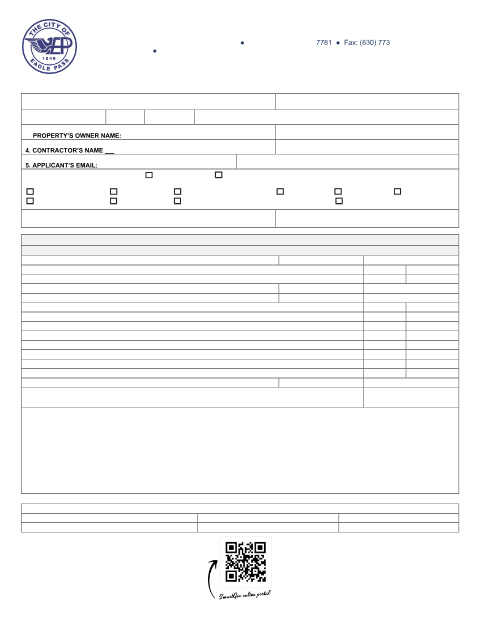 First page of the Building Permit Application (Commercial)