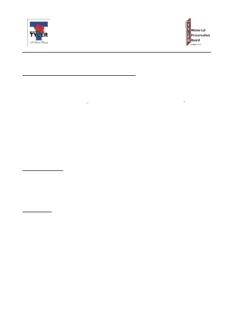 First page of the Register of Historic Landmarks Application