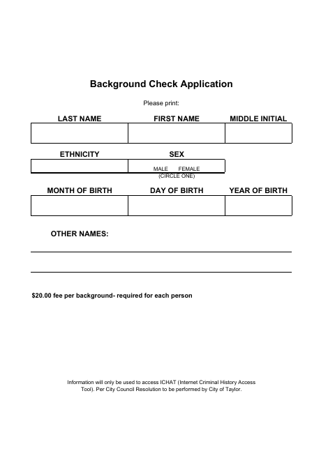 First page of the Solicitor Permit Background Check Application