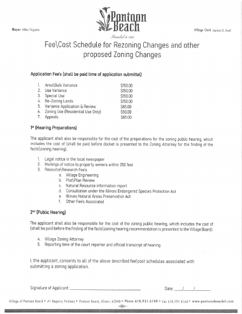 First page of the Zoning Area Bulk Variance Application
