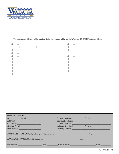 First page of the Certificate of Occupancy