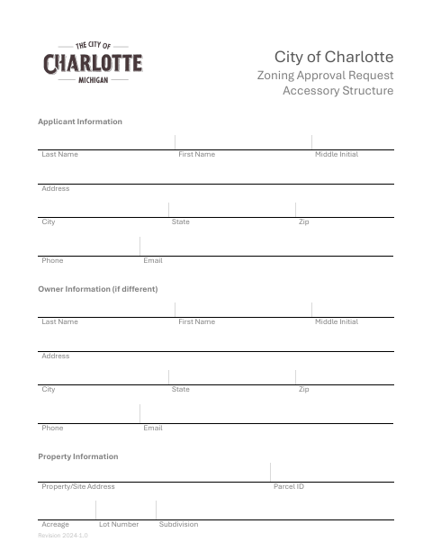 First page of the Accessory Structure Zoning Approval Request