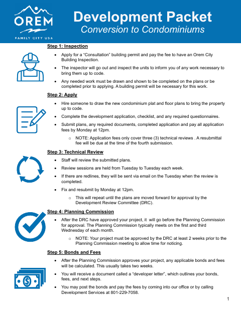 First page of the Conversion to Condominiums