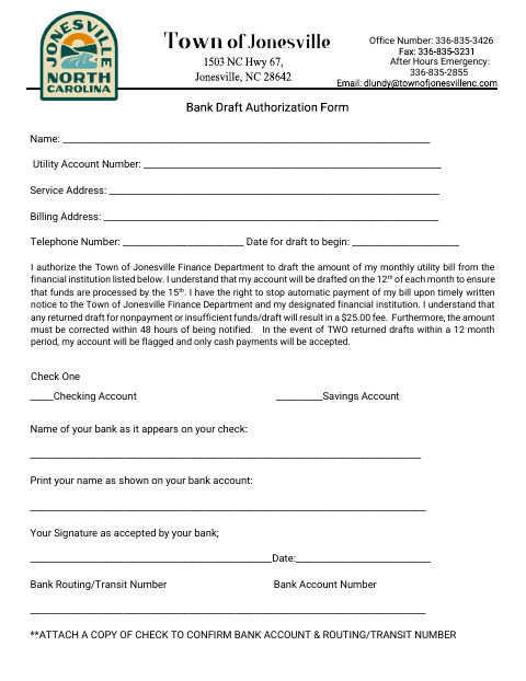 First page of the Bank Draft Application