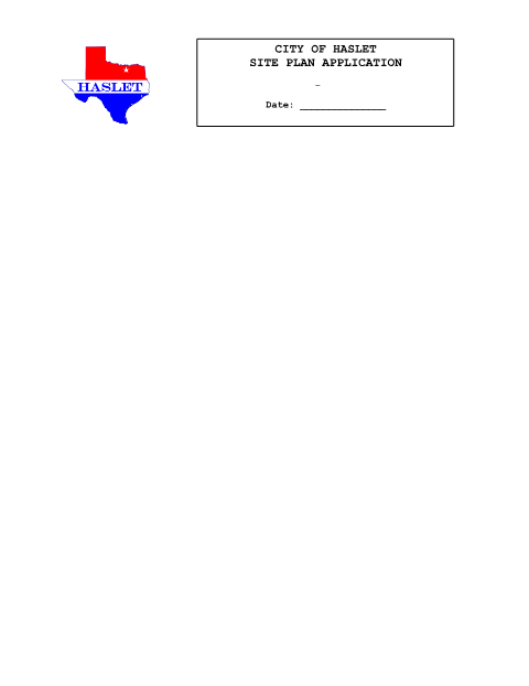 First page of the Site Plan Application