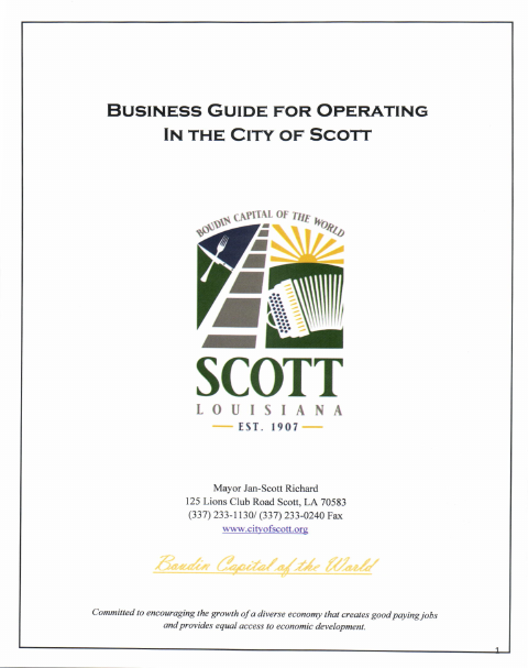 First page of the Business License Guide and General Affidavit