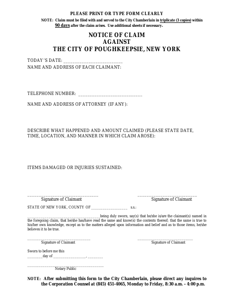 First page of the Notice of Claim