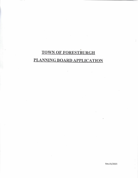 First page of the Planning Board Application And Owner’s Proxy