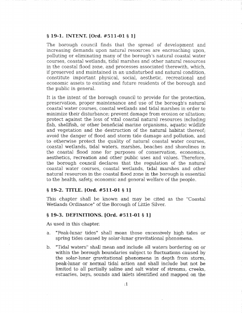 First page of the Coastal Wetlands Permit Application
