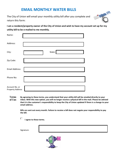 First page of the Email Monthly Water Bills