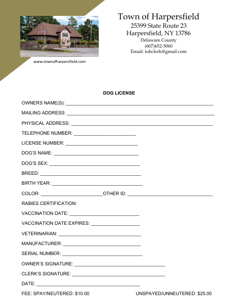 First page of the Dog License