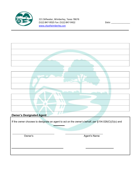 First page of the Owner Agent Designation