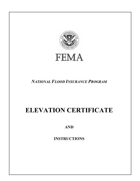 First page of the Elevation Certificate and Instructions