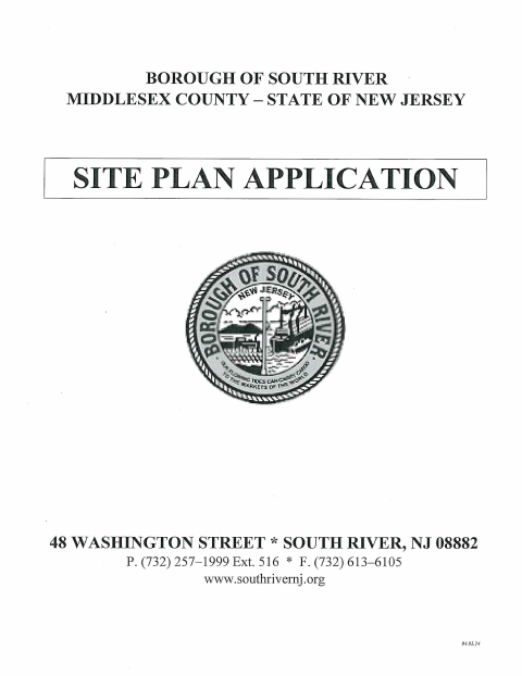 First page of the Site Plan Application Package
