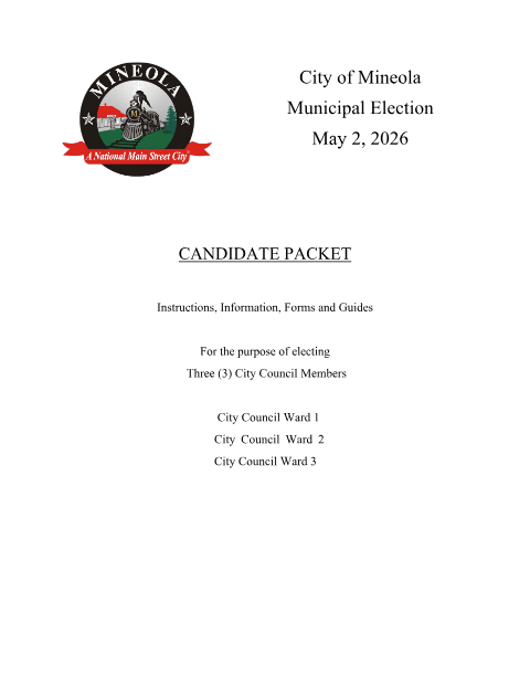 First page of the 2026 General Election Candidate Packet
