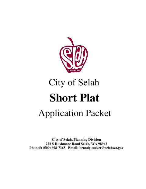 First page of the Preliminary Short Plat Application