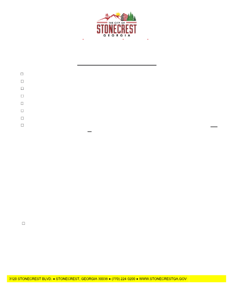 First page of the Variance Application