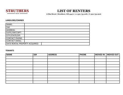 First page of the Landlord Tenant Registration