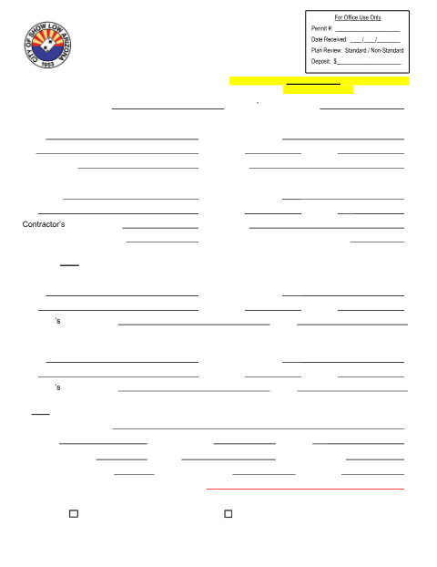 First page of the Accessory Building Permit Application