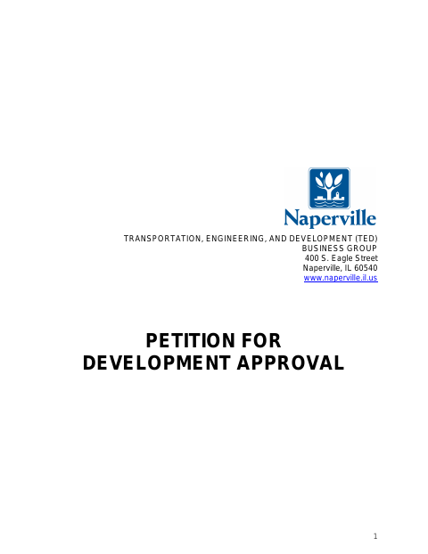 First page of the Petition for Development Approval