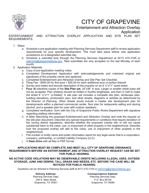First page of the Entertainment and Attraction Overlay Application