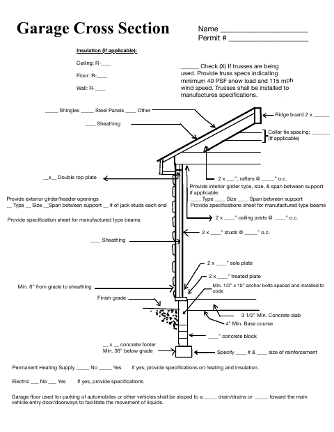 First page of the Garage Cross Section